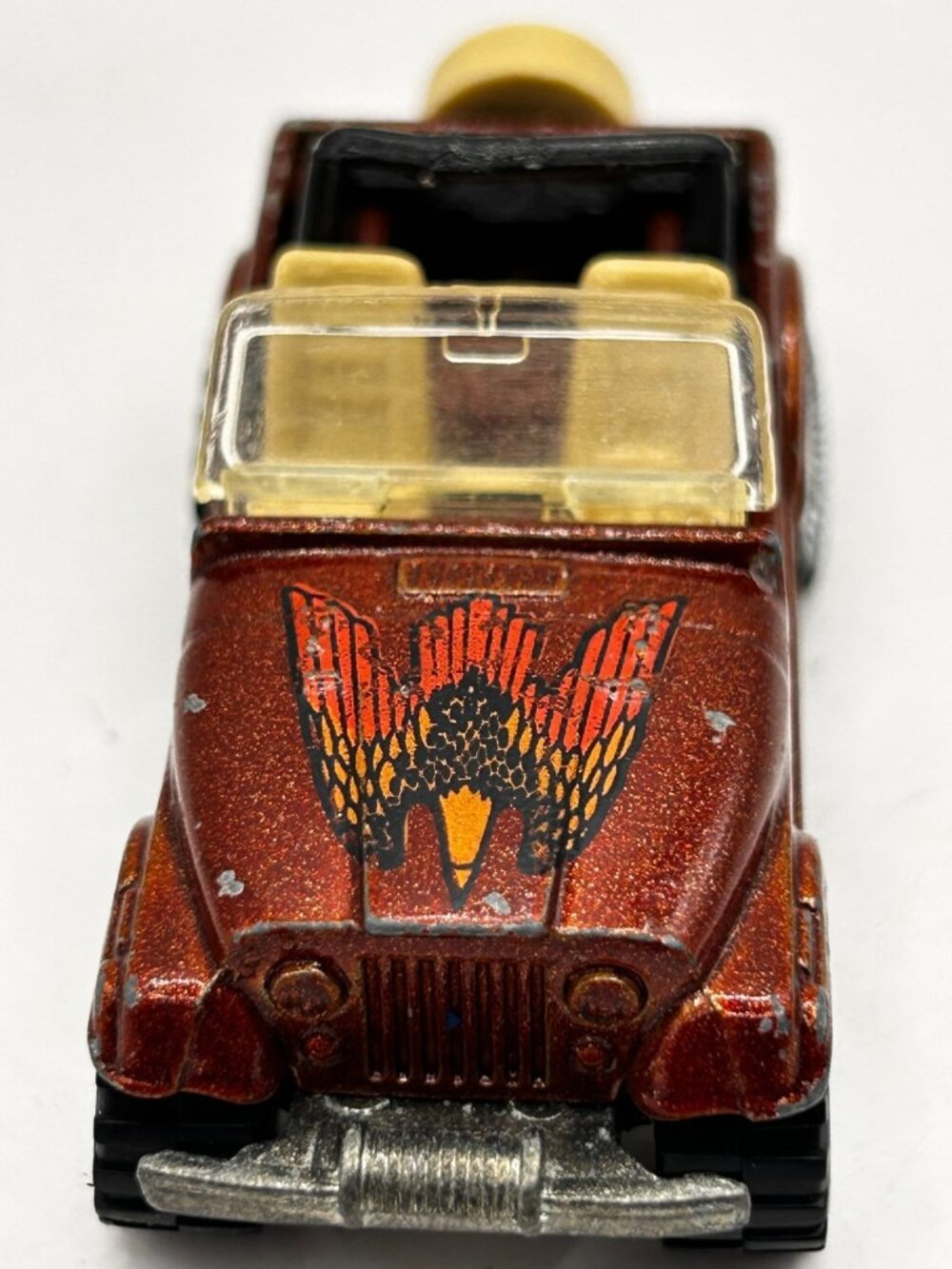 Vintage 1981 Hot Wheels Real Riders Jeep CJ-7 Brown Golden Eagle Rubber Tires